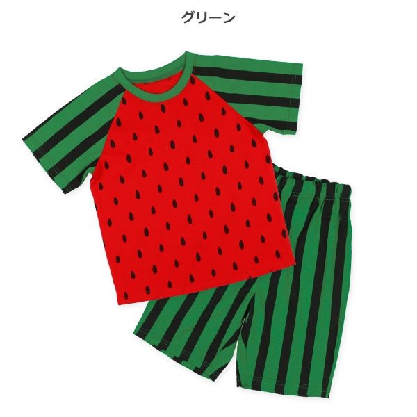 ラグラン半袖パジャマ（すいか）