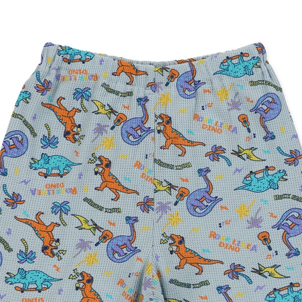 ワッフル半袖パジャマ（恐竜総柄）
