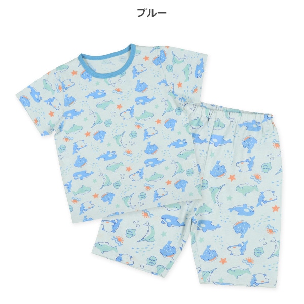 半袖パジャマ（海の生き物総柄）