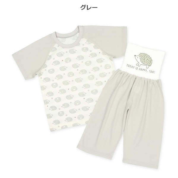 腹巻付きラグラン半袖パジャマ（ハリネズミ）