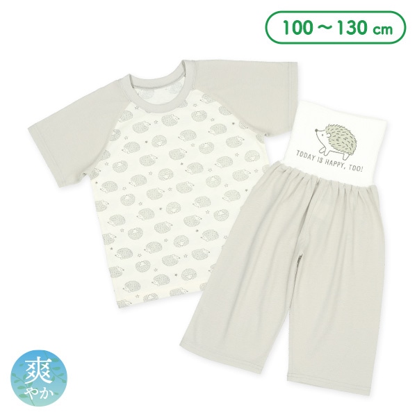 腹巻付きラグラン半袖パジャマ（ハリネズミ）