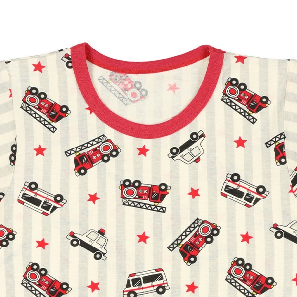 腹巻付き半袖パジャマ（消防車）