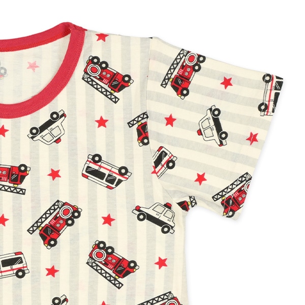 腹巻付き半袖パジャマ（消防車）