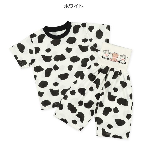 腹巻付き半袖パジャマ（うし柄）