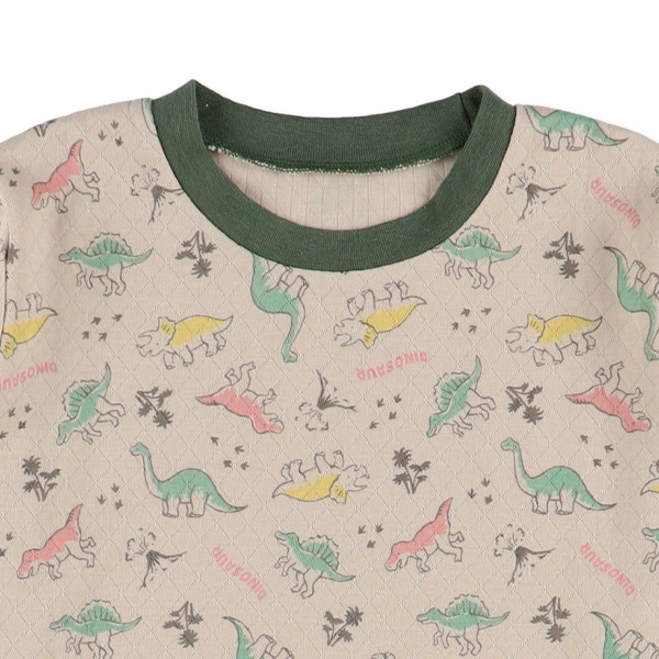 ソフトキルト長袖パジャマ（カラフル恐竜）