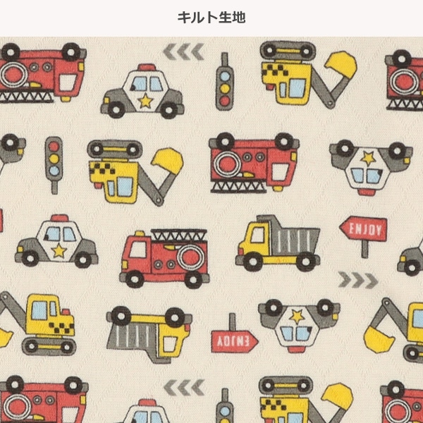 ソフトキルト腹巻付きラグラン長袖パジャマ（消防車）