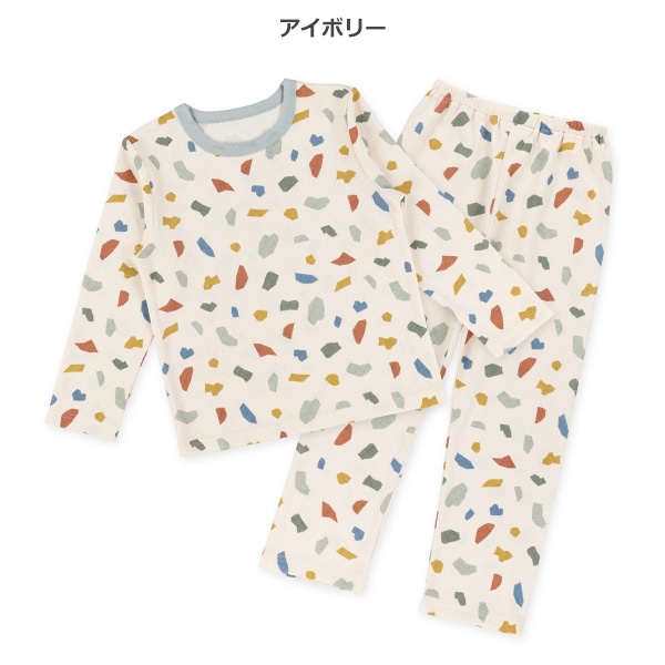 ソフトキルト長袖パジャマ（テラゾー総柄）