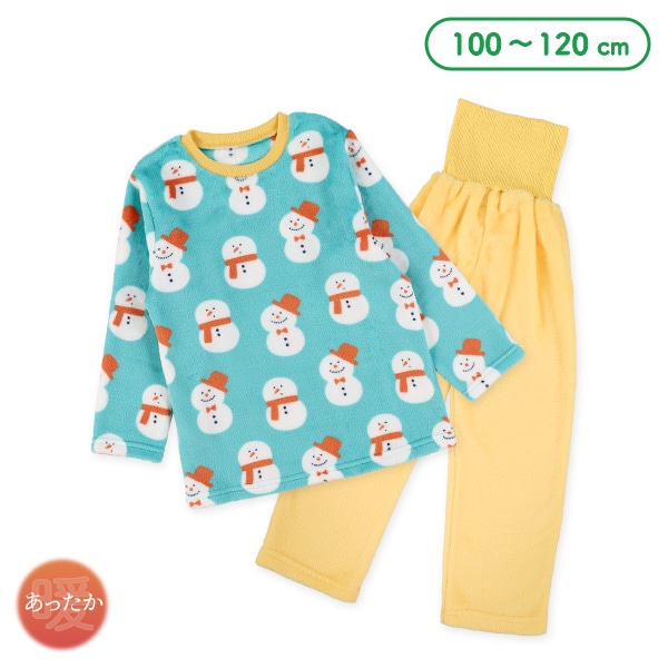 マイクロフリース腹巻付き長袖パジャマ（雪だるま）