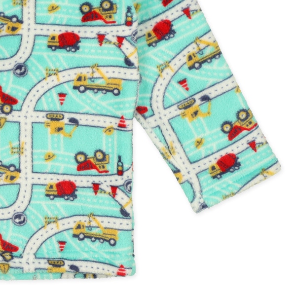 マイクロフリース長袖パジャマ（はたらくくるまマップ総柄）