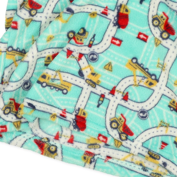 マイクロフリース長袖パジャマ（はたらくくるまマップ総柄）