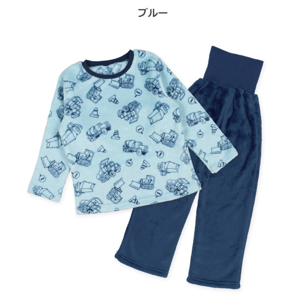 マイクロフリース腹巻付き長袖パジャマ（はたらくくるま）