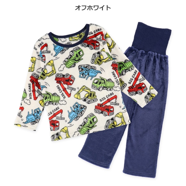 マイクロフリース腹巻付き長袖パジャマ（はたらくくるま）