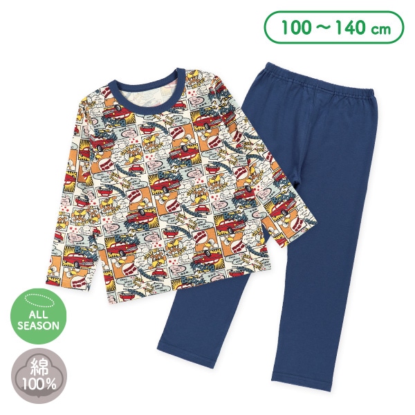 長袖パジャマ（アメコミ風くるま）