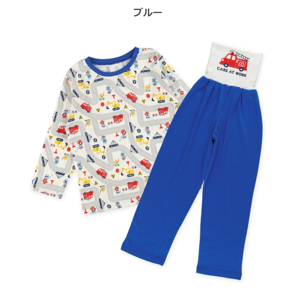 腹巻付き長袖パジャマ（くるま・マップ）