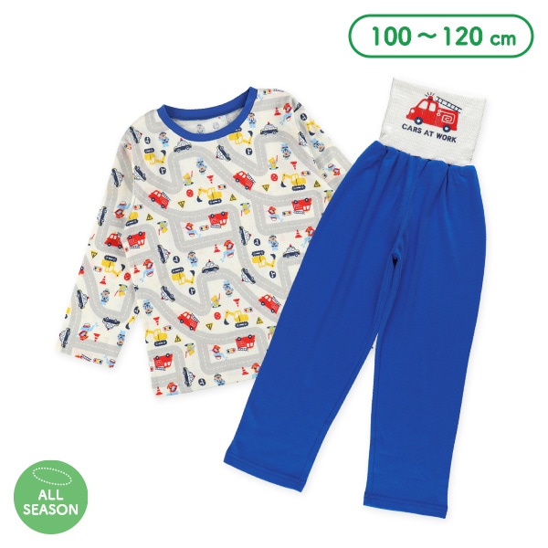 腹巻付き長袖パジャマ（くるま・マップ）