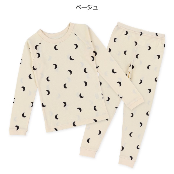 スリムフィット長袖パジャマ（月総柄）