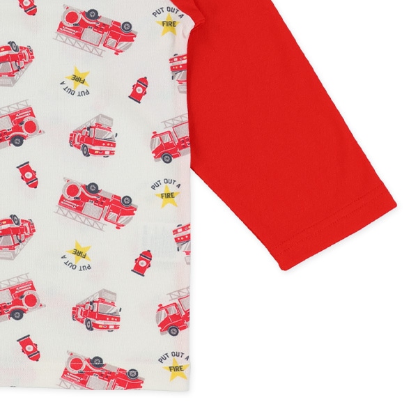 腹巻付きラグラン長袖パジャマ（消防車）