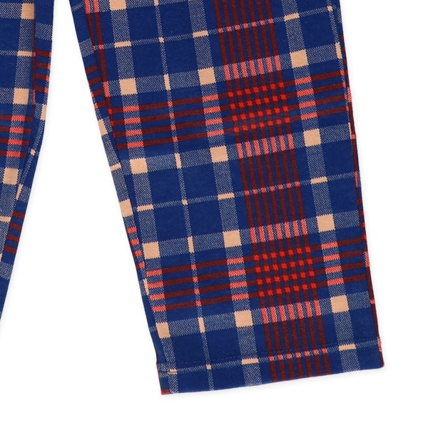 腹巻付き長袖パジャマ（チェックくま）