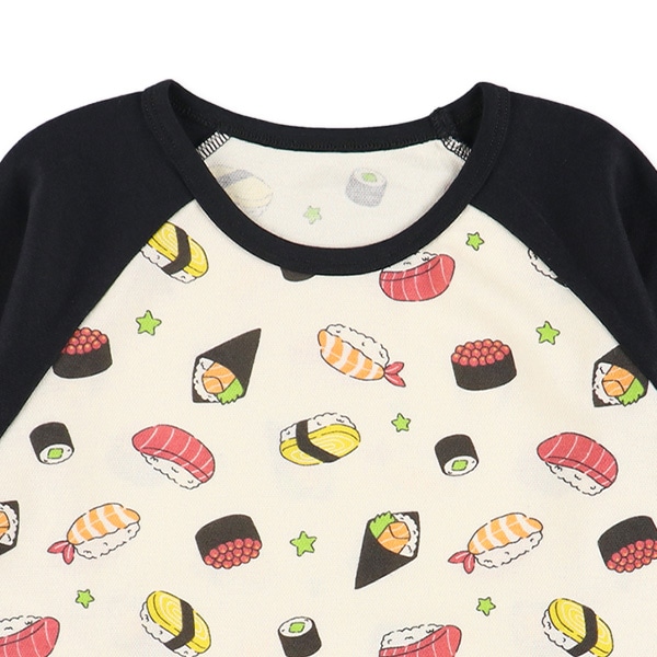 腹巻付きラグラン長袖パジャマ（寿司）