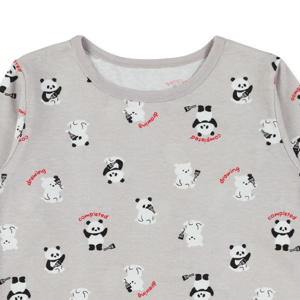 腹巻付き長袖パジャマ（お絵描きパンダ）