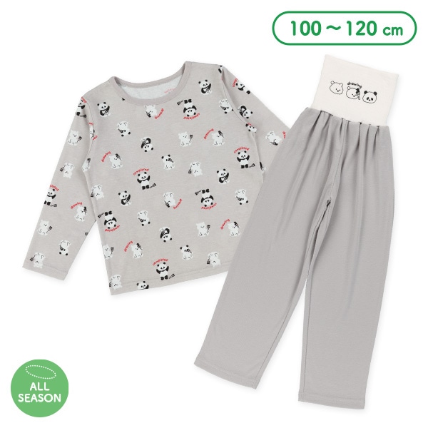 腹巻付き長袖パジャマ（お絵描きパンダ）