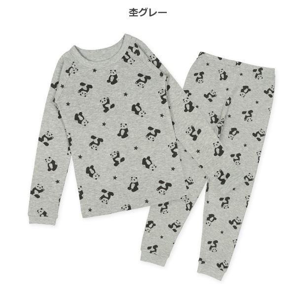 スリムフィットラグラン長袖パジャマ（パンダ・星総柄）
