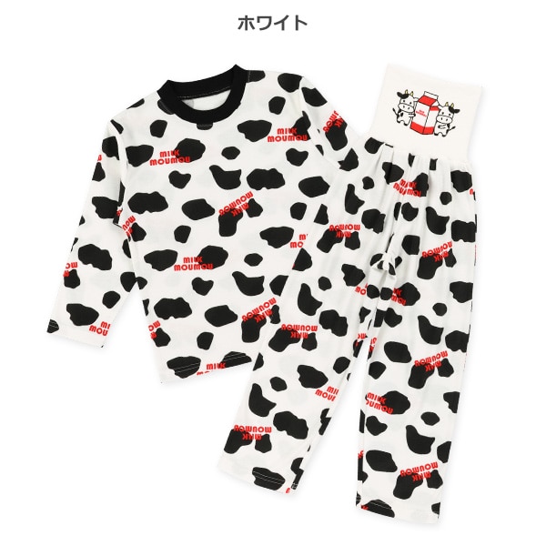 腹巻付き長袖パジャマ（うし柄）