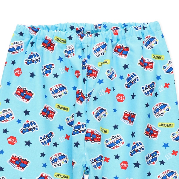 前開きおけいこ長袖パジャマ（くるま総柄）