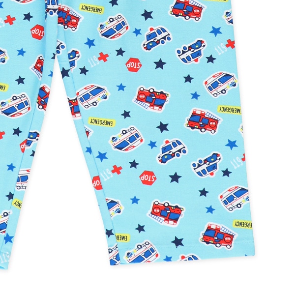 前開きおけいこ長袖パジャマ（くるま総柄）