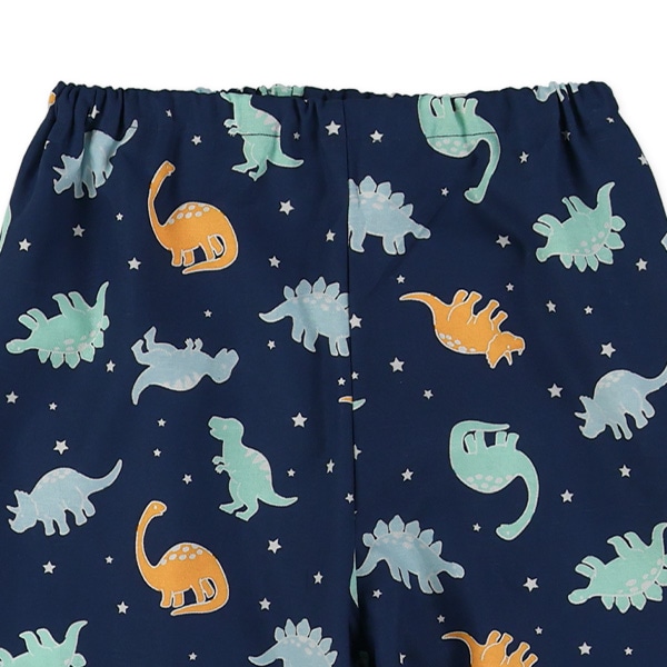 前開き長袖パジャマ（恐竜総柄）