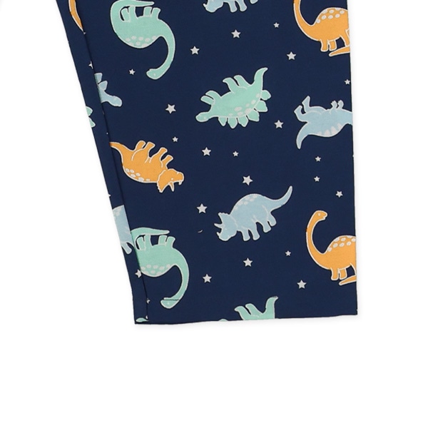 前開き長袖パジャマ（恐竜総柄）