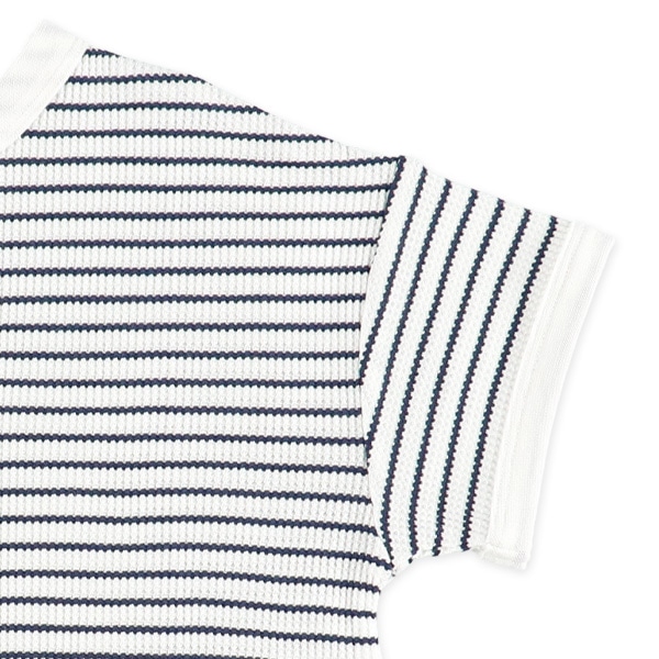 どっちもまえワッフル半袖ルームウェア（ボーダー）