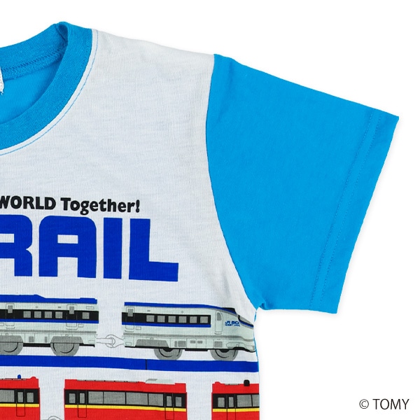 蓄光プリント半袖パジャマ（プラレール）