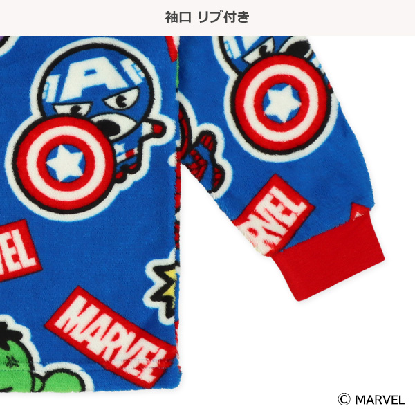 サンゴフリース長袖パジャマ（マーベル総柄）