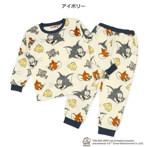 サンゴフリース長袖パジャマ（トムとジェリー総柄）