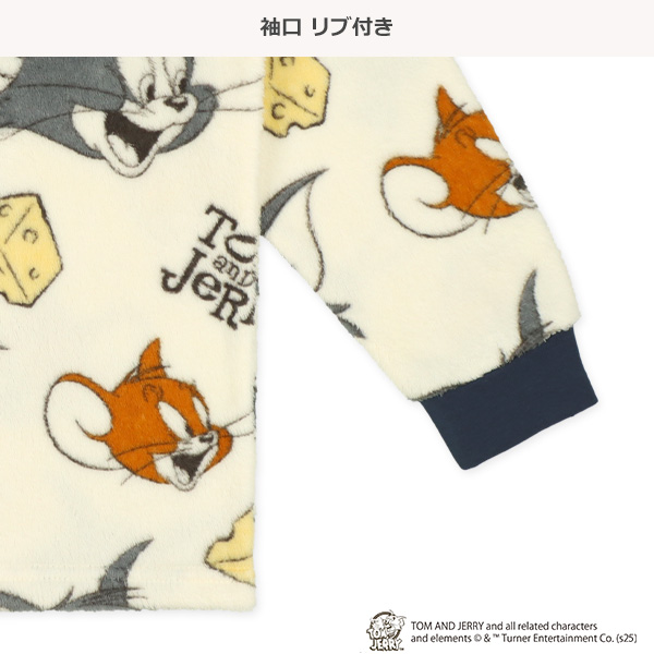 サンゴフリース長袖パジャマ（トムとジェリー総柄）