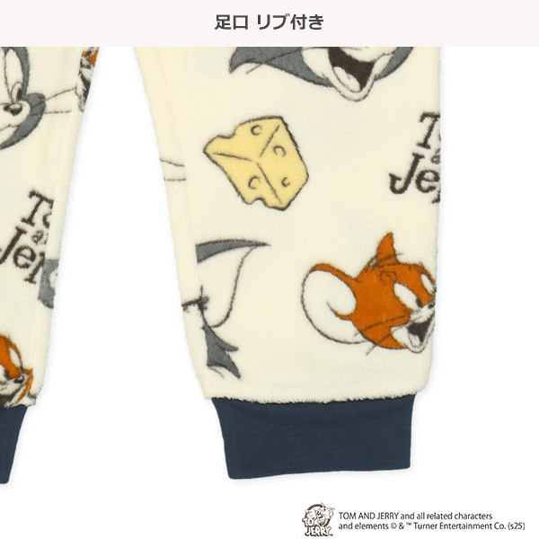 サンゴフリース長袖パジャマ（トムとジェリー総柄）