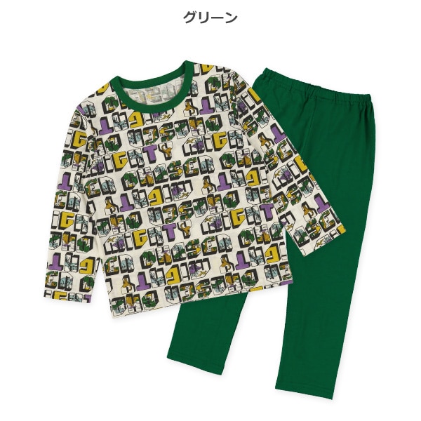 2枚組長袖パジャマ（ロゴ・恐竜）