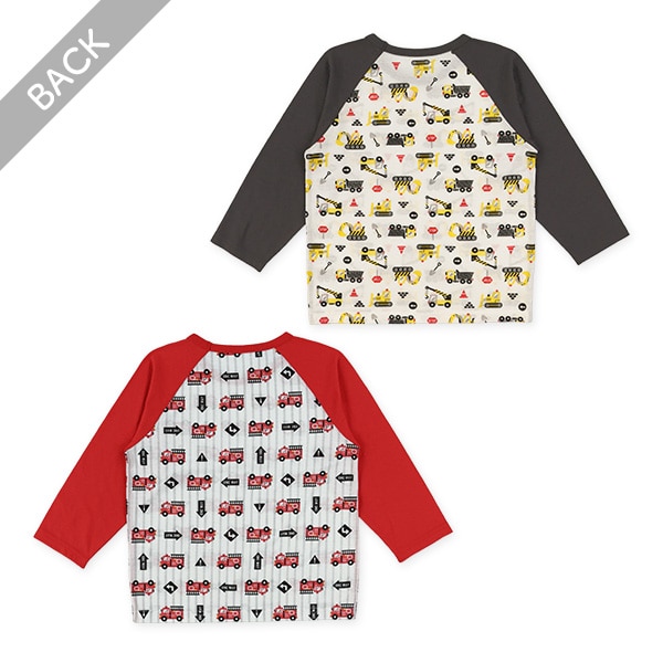 2枚組ラグラン長袖パジャマ（はたらくくるま）