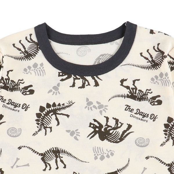 2枚組半袖+7分袖パジャマ（恐竜）