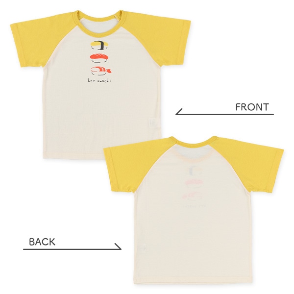 2枚組ラグラン半袖+7分袖パジャマ（寿司）