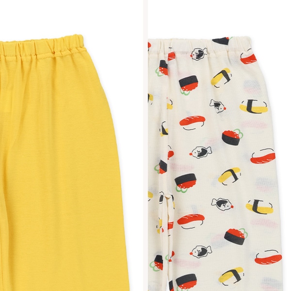 2枚組ラグラン半袖+7分袖パジャマ（寿司）