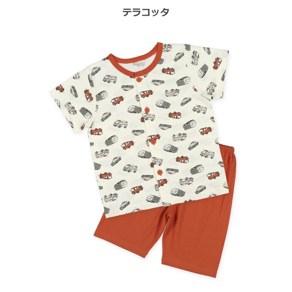 2枚組前開き半袖パジャマ（はたらくくるま）