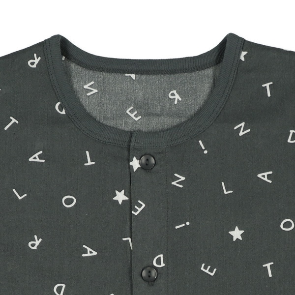 2枚組前開き半袖パジャマ（英字・白くま）