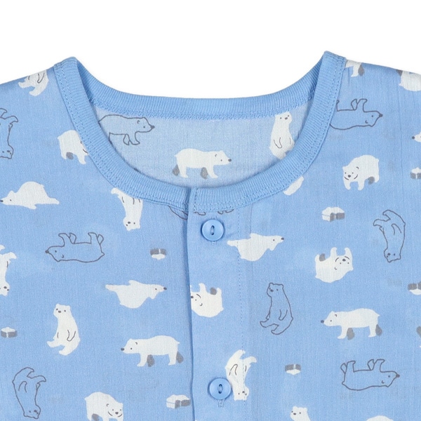 2枚組前開き半袖パジャマ（英字・白くま）