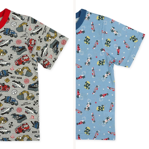 2枚組半袖パジャマ（くるま）