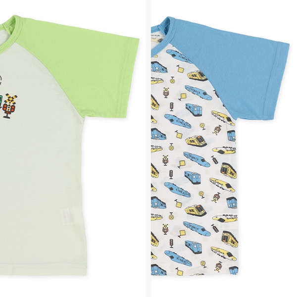 2枚組ラグラン半袖パジャマ（トレイン）