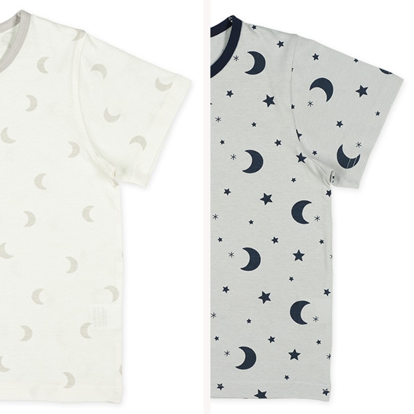 2枚組半袖パジャマ（月・星）