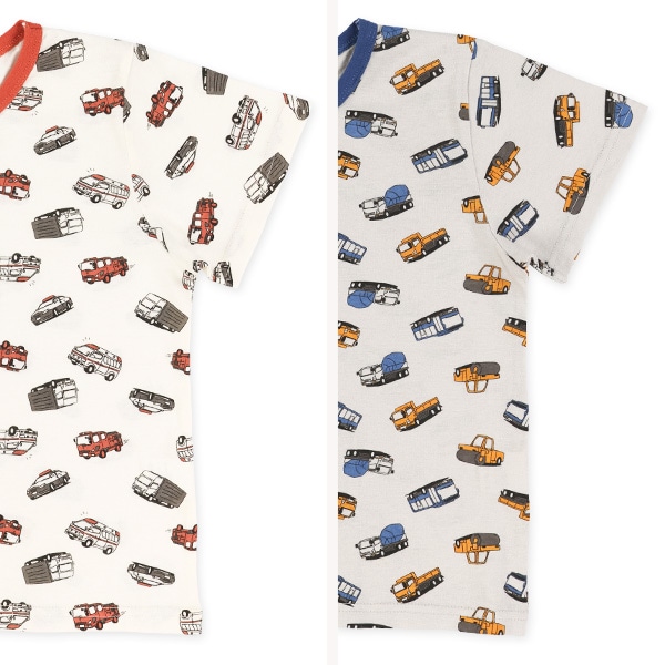 2枚組半袖パジャマ（はたらくくるま）