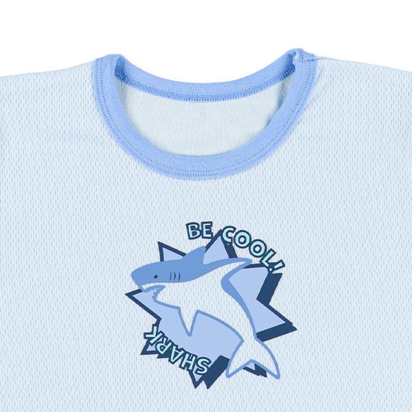 2枚組ハニカムメッシュ半袖パジャマ（サメ）